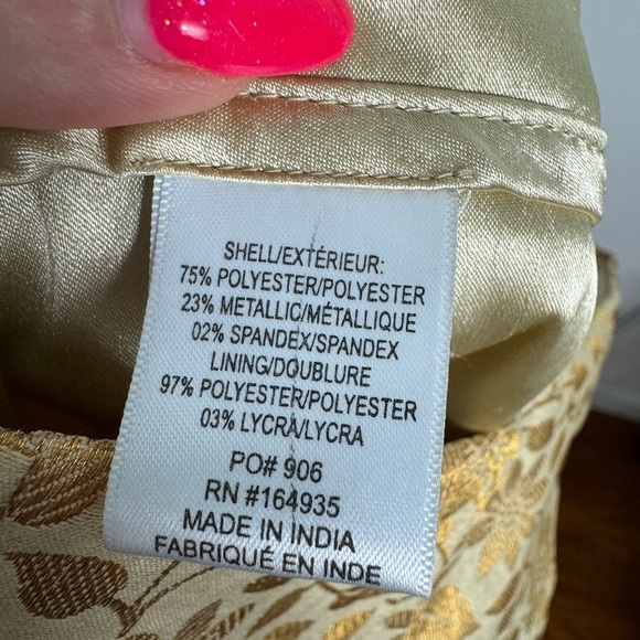 NWT Frances Valentine Gold Floral Jacquard Petrie Pant Size 4 - Picture 14 of 14